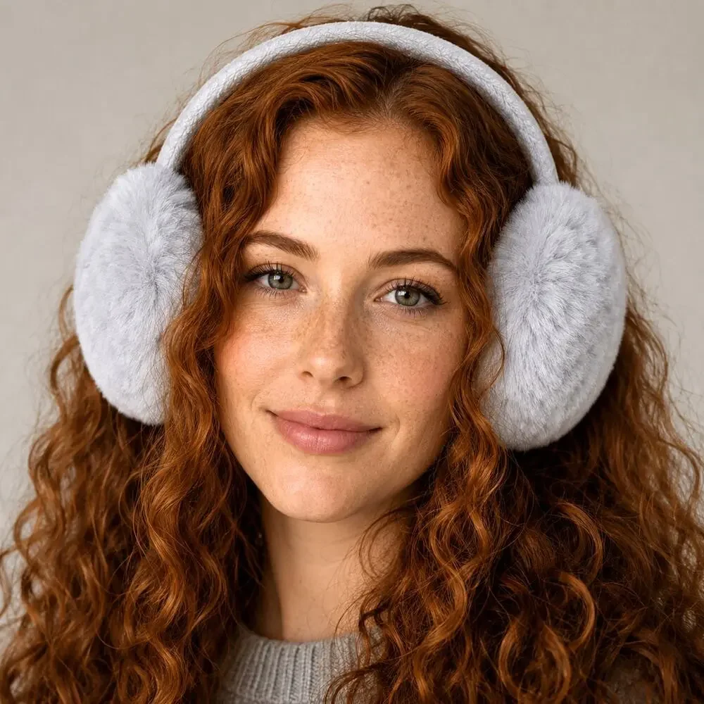 Winter Fluffy Comfortable Adjustable Earmuffs - Grey